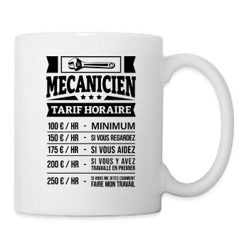 TARIF HORAIRE MÉCANICIEN - Mug blanc - blanc - Droite