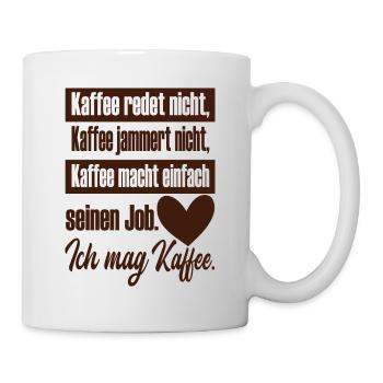 lustiger Kaffeespruch Kaffeejunkie Kaffeebecher - Tasse - Weiß - Rechts