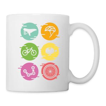 Biking Cycling Vintage Bicycle Parts Cyclist - Tasse - Weiß - Rechts