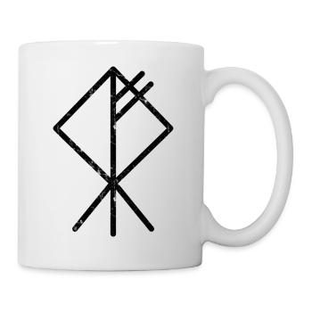 Wolf Wikinger Rune Symbol Glyphe Geschenk Ideen - Tasse - Weiß - Rechts
