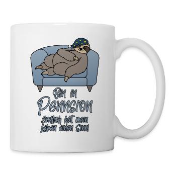 Pensionär Pen(n)sionär Pension Pen(n)sion Faultier - Tasse - Weiß - Rechts