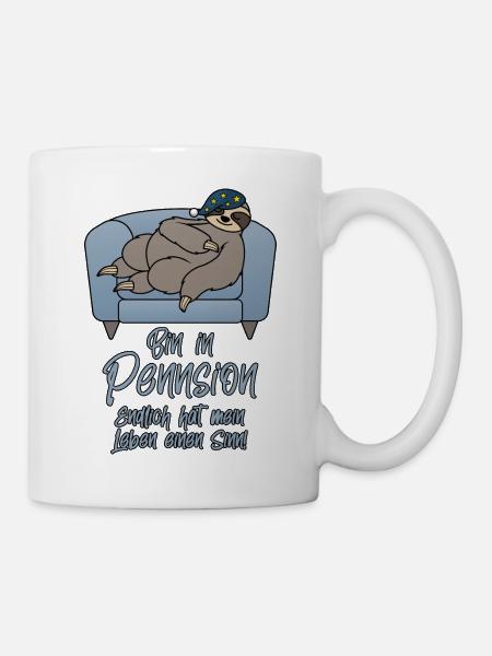 Pensionär Pen(n)sionär Pension Pen(n)sion Faultier - Tasse - Weiß