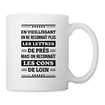 RECONNAÎTRE LES CONS - Mug blanc - blanc - Droite