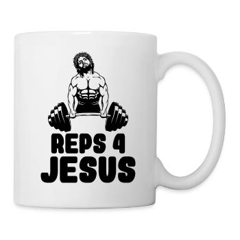 Reps jesus Gym Fitness Sports Gift - Mug - white - Right