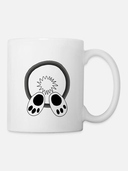 Das weiße Kaninchen verschwindet im rabbit hole - Tasse - Weiß