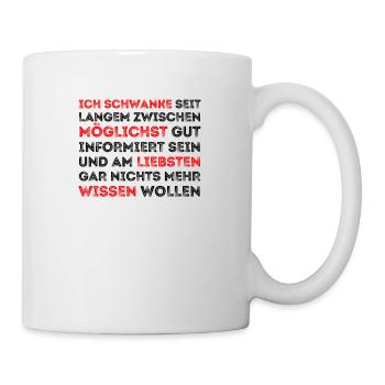 Nachrichten Politik Krise Humor neuigkeiten - Tasse - Weiß - Rechts