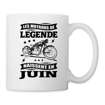 ANNIVERSAIRE MOTARD DE JUIN - Mug blanc - blanc - Droite