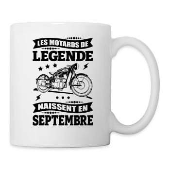 ANNIVERSAIRE MOTARD DE SEPTEMBRE - Mug blanc - blanc - Droite