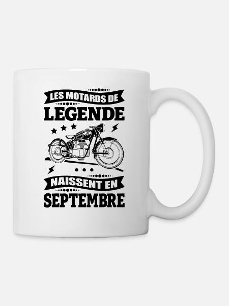 ANNIVERSAIRE MOTARD DE SEPTEMBRE - Mug blanc - blanc