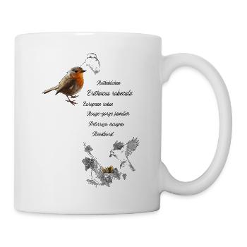 Rotkehlchen - Tasse - Weiß - Rechts