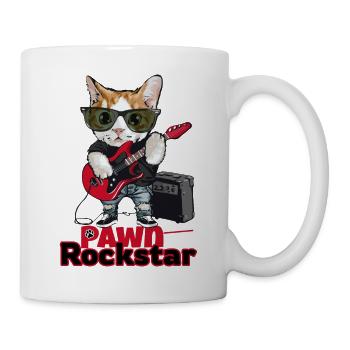 Pawn Chat Cat enfants enfants guitare musique - Mug blanc - blanc - Droite