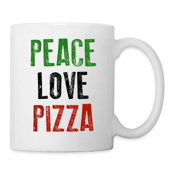 PEACE LOVE PIZZA Tricolore Italiano - Mug - white - Right