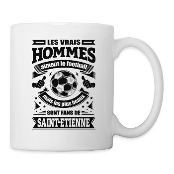LES VRAIS HOMMES SONT FANS DE SAINT-ÉTIENNE - Mug blanc - blanc - Droite