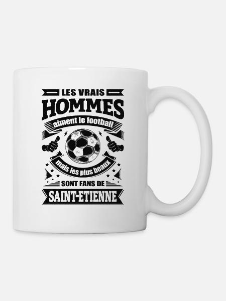 LES VRAIS HOMMES SONT FANS DE SAINT-ÉTIENNE - Mug blanc - blanc