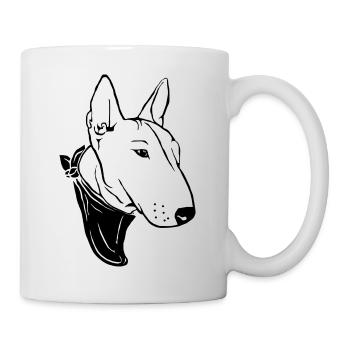 Bull terrier with scarf - Mug - white - Right