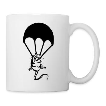Ratte Fallschirm Graffiti Banksy Street Art - Tasse - Weiß - Rechts