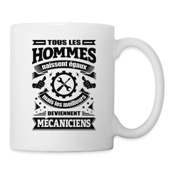 LES MEILLEURS HOMMES DEVIENNENT MÉCANICIENS - Mug blanc - blanc - Droite