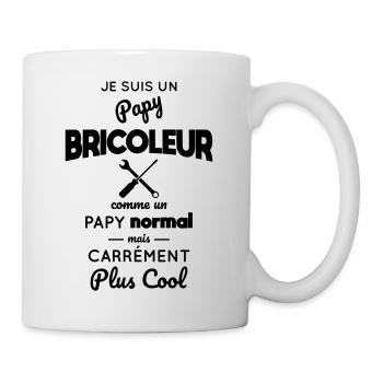 Papy bricoleur comme un papy normal mais plus cool - Mug blanc - blanc - Droite