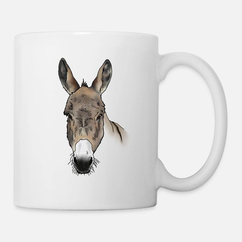 Tête d’âne en couleur - Mug blanc - blanc