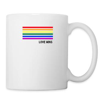 lgbtq, lgbt, gay pride, schwul, regenbogen, pride - Tasse - Weiß - Rechts