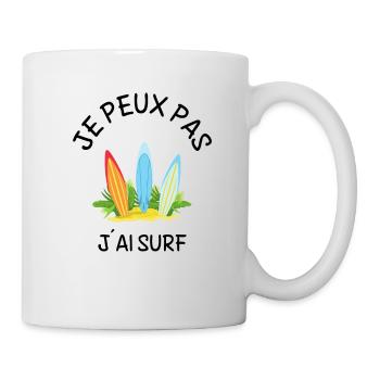 je peux pas j´ai surf - Mug blanc - blanc - Droite