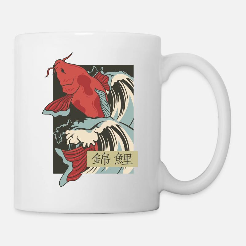 Vintage Koi vagues - Mug blanc - blanc