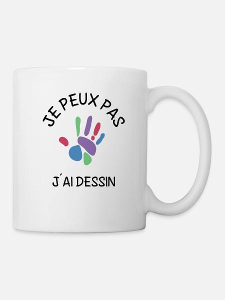Je Peux Pas J'Ai Dessin - Mug blanc - blanc