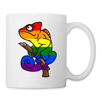 Chamäleon LBGT Gay Pride Bunt Sommer - Tasse - Weiß - Rechts