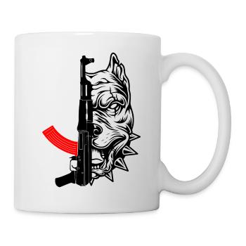 Pitbull with AK47 - Mug - white - Right