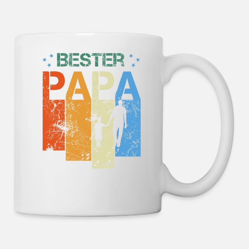 Papa, ist der beste, Bester Papa - Tasse - Weiß