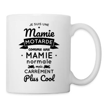 Mamie motarde comme une mamie normale plus cool - Mug blanc - blanc - Droite