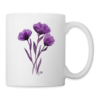 Violet poppy flower bouquet GSN - Mug - white - Right