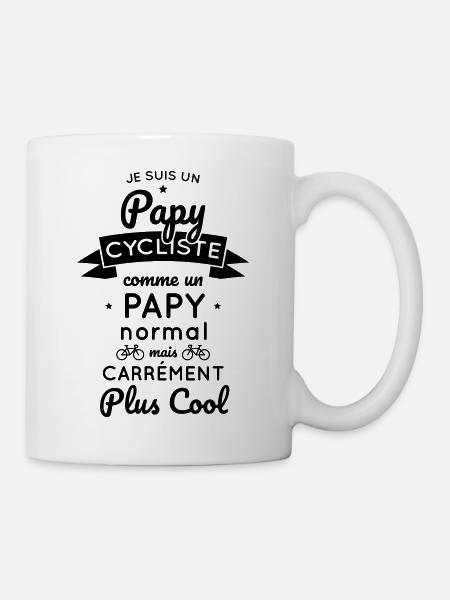 Papy cycliste comme un papy normal mais plus cool - Mug blanc - blanc