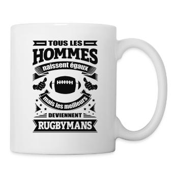 LES MEILLEURS HOMMES DEVEINNENT RUGBYMANS - Mug blanc - blanc - Droite
