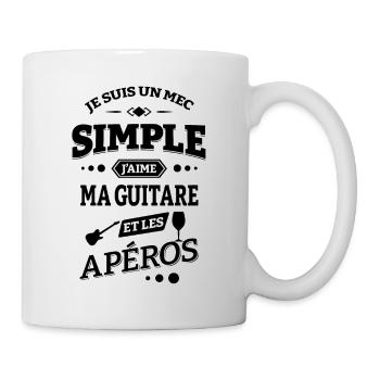 J'AIME MA GUITARE ET LES APÉROS - Mug blanc - blanc - Droite