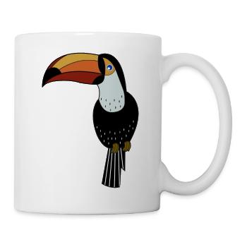 Papagei, schwarz papagei - Tasse - Weiß - Rechts