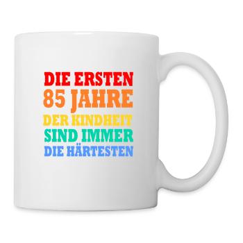 85 Jahre alt Senior lustig 85. Geburtstag Geschenk - Tasse - Weiß - Rechts