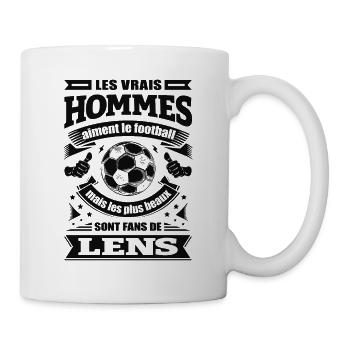 LES VRAIS HOMMES SONT FANS DE LENS - Mug blanc - blanc - Droite