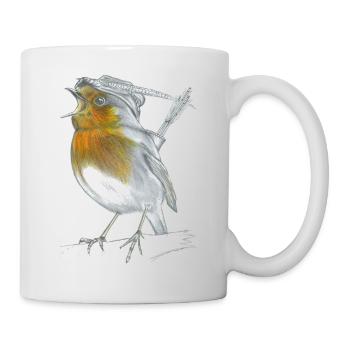 Rotkehlchen Robin Hood - Tasse - Weiß - Rechts