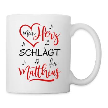 Mein Herz schlägt für Matthias - Tasse - Weiß - Rechts