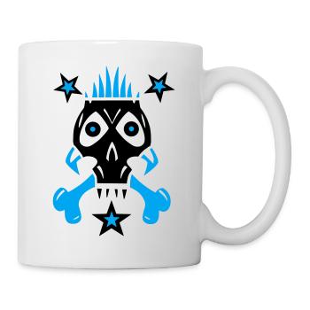 Tête de mort Comic Style Crâne - Mug blanc - blanc - Droite