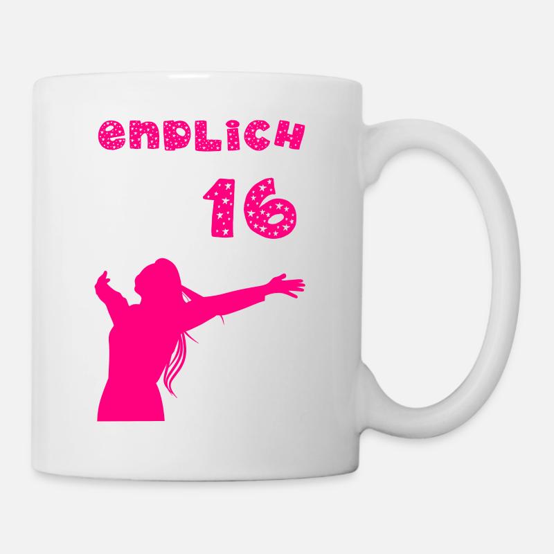 endlich 16 - Tasse - Weiß