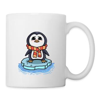 Trauriger Pinguin Eisscholle Klimawandel - Tasse - Weiß - Rechts