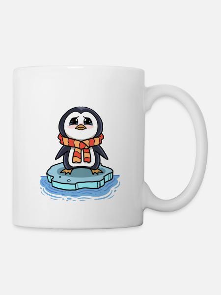Trauriger Pinguin Eisscholle Klimawandel - Tasse - Weiß