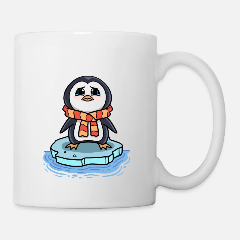 Trauriger Pinguin Eisscholle Klimawandel - Tasse - Weiß