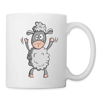 Süßes lustiges Schaf… Comic Geschenk - Tasse - Weiß - Rechts