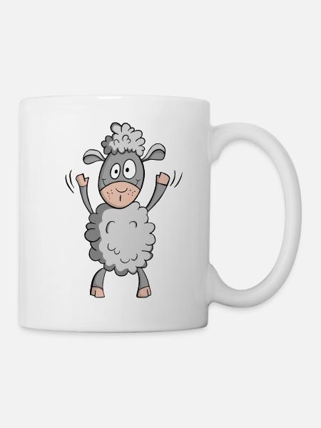 Süßes lustiges Schaf… Comic Geschenk - Tasse - Weiß