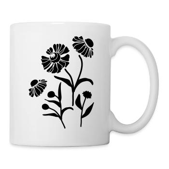 Helenium floral - Tasse - Weiß - Rechts