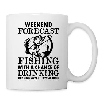 Weekend Forecast Fishing And Drinking - Mug blanc - blanc - Droite