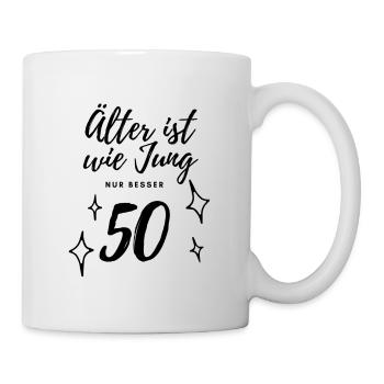 50. Geburtstag - Tasse - Weiß - Rechts